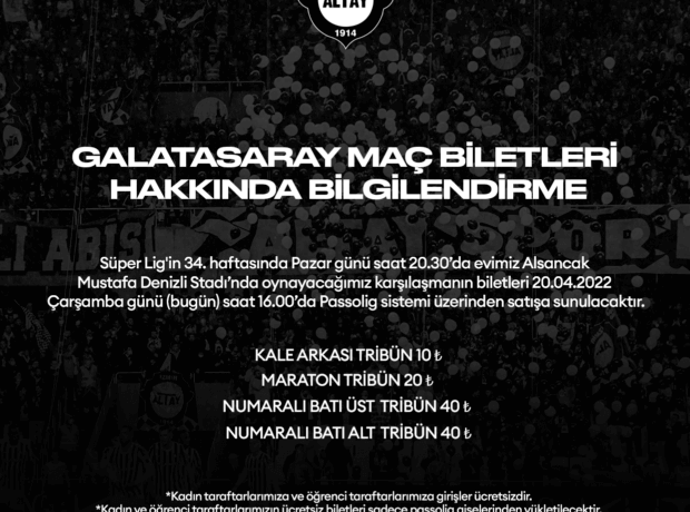 Galatasaray Maç Biletleri Satışa Çıkıyor